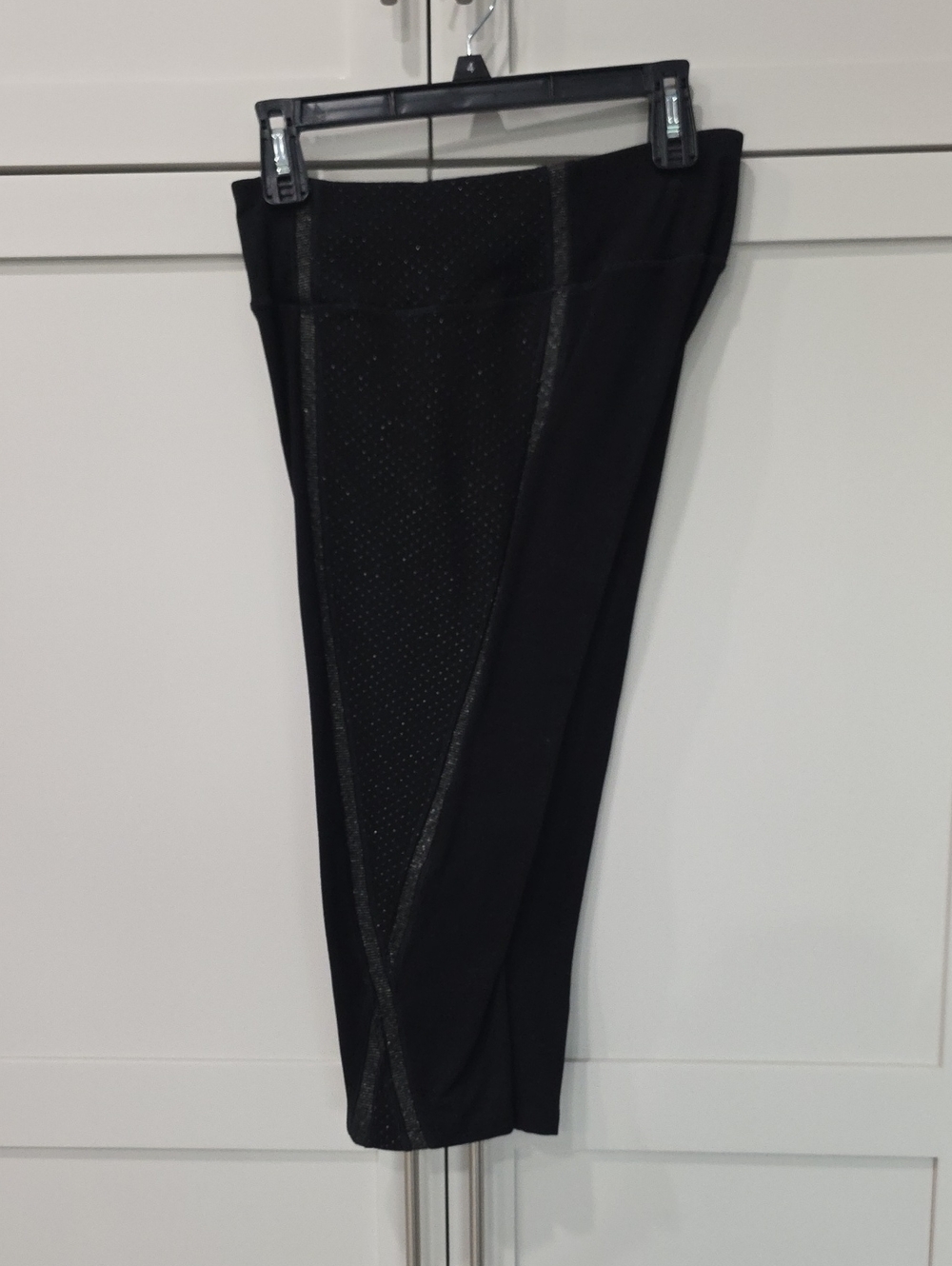 Womans Black Leggings With Silver Insert By BETSEY JOHNSON Sz Large NNT